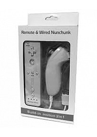 Ensemble De Manette Wiimote Plus et Nunchuk Avec Build-In Motion 2 In 1 Pour Wii / Wii U - Blanche